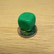 Üres dobókocka - díszíthető, felmatricázható, újraírható, lemosható - 16 mm-es, műanyag, kerek csúcsú, zöld (1 db)