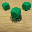Üres dobókocka - díszíthető, felmatricázható, újraírható, lemosható - 16 mm-es, műanyag, kerek csúcsú, zöld (1 db)