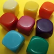 Üres, színes dobókockacsomag, 16 mm X 8 különböző szín - írható, felmatricázható felületű
