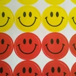 Matricakészlet - mosolygós arcok / smiley-k, 15 mm, vegyes színek, 54 db/ív