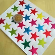 Matricakészlet - csillagok, 20 mm, vegyes színek, 24 db/ív (több méretben!)