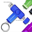 Pendrive - okostelefonhoz is csatlakoztatható, kétvégű (OTG funkcióval), micro usb, 16GB, több színben és kapacitással - kék