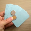 Lapméret: 8.6 x 5.4 cm – 10 db üres papírkártya - pasztellkék – Same size as a credit card