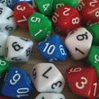 Színválaszték - Tízoldalú kocka játékos feladatokhoz - 1-10-ig számozva - kék