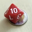 Színválaszték - Tízoldalú kocka játékos feladatokhoz - 1-10-ig számozva - piros