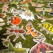 Rovaros matrica – sárga katica; pók; imádkozó sáska; szitakötő – Insects and bugs sticker set