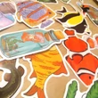 Halas matrica – palack; bohóchal; keszeg – Sea creatures sticker set