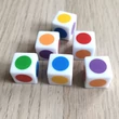Dobókockák társasjátékhoz és színek tanításhoz – Dice with colors on each face