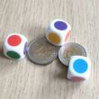 Colorful dice with difereent dots on each face – Size: 16 mm – for teaching purposes