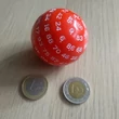 Piros százoldalú dobókoca – Sorsoláshoz és tanórai játékos feladatokhoz – red 100-faced dice for teaching