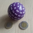 Lila százoldalú dobókoca – Sorsoláshoz és tanórai játékos feladatokhoz – Purple 100-faced dice for teaching