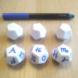 Activities in language class ¬- Customizable blank dice with twelve sides - dodekaéder