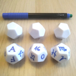 Activities in language class ¬- Customizable blank dice with twelve sides - dodekaéder