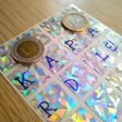 Vetélkedő és Legyen Ön is Milliomos-jellegű kvízek készítése – Scratch off sticker labels –  20 mm csillámló ezüst négyzet