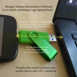 Fájlok (videók – zenék – tananyagok stb.) gyors mozgatása a telefonod és a számítógép között – Kétvégű pendrive – micro USB – 64 GB – zöld