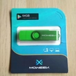 Kétvégű pendrive – micro USB – 64 GB – zöld – green – pendrive with two ends – for Android smartphones
