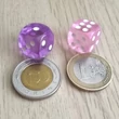 14 mm-es áttetsző pöttyös dobókockák – Dice size: 14 mm 10 pieces