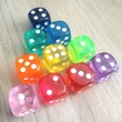 Dobókockacsomag 14 mm-es áttetsző kockákkal - 10-féle színű kocka