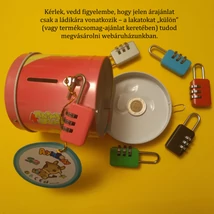 Lakattal zárható fémládika, persely - kincskeresős, kódfejtős rejtvényekhez, több színben - rózsaszín