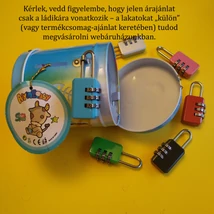 Lakattal zárható fémládika, persely - kincskeresős, kódfejtős rejtvényekhez, több színben - kék