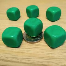 Méret: 16 mm - üres műanyag dobókocka - zöld