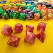 Kockakészlet lapszámozva, 7 db-os, kétszínű, cseresznyevirág-sötétrózsaszín - sok egyéb színben!