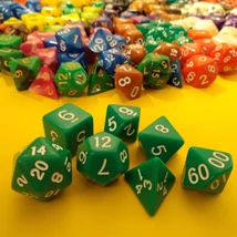 Kockakészlet lapszámozva, 7 db-os, zöld - sok egyéb színben!