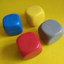 Üres dobókocka több színben - díszíthető, felmatricázható - 22 mm-es, műanyag, piros