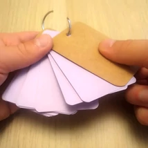 Szókártya – nyitható fém kulcskarikára fűzve – 20 db levendula üres lyukasztott lap – teaching, vocabulary, szótanulás, szókincsfejlesztés