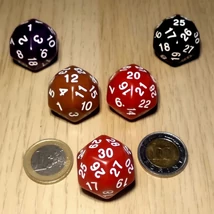 Harmincoldalú dobókocka készleten több színben – Lapszámozott dobóockák – RPG DnD dice – piros