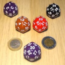 Harmincoldalú dobókocka készleten több színben – Lapszámozott dobóockák – RPG DnD dice – lila