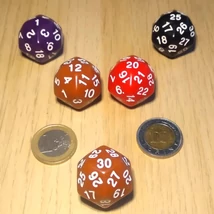 Harmincoldalú dobókocka készleten több színben – Lapszámozott dobóockák – RPG DnD dice – barna
