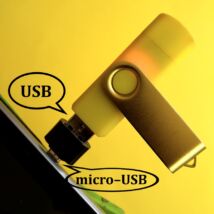 Pendrive telefonba – Átalakító USB male to micro–USB female adapter black – Plug pendrive into smart device – fekete