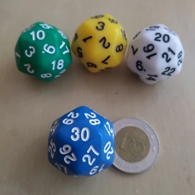 Harmincoldalú dobókocka készleten több színben – Lapszámozott dobóockák – RPG DnD dice – kék