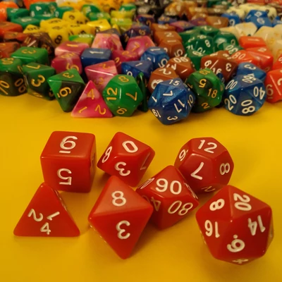 Kockakészlet lapszámozva, 7 db-os, parázsló vörös - sok egyéb színben!