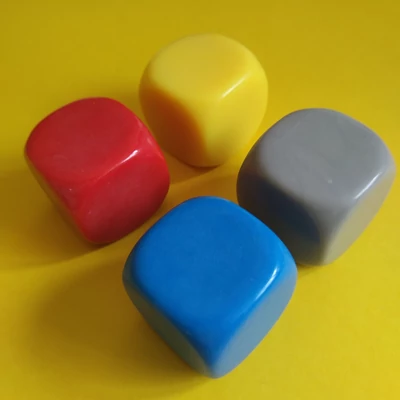 Üres dobókocka több színben - díszíthető, felmatricázható - 22 mm-es, műanyag, kék