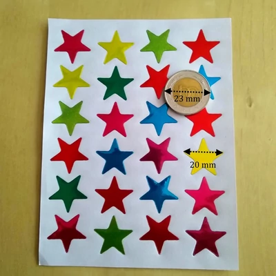 matrica csillagok vegyes színű 20 mm
