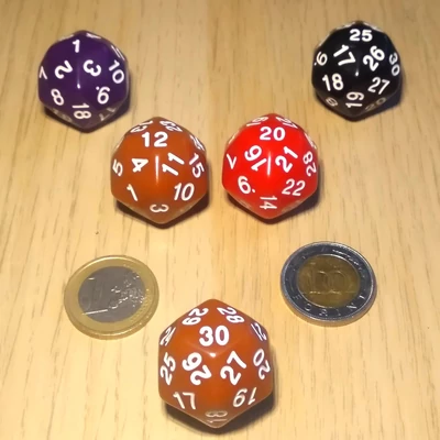 Harmincoldalú dobókocka készleten több színben – Lapszámozott dobóockák – RPG DnD dice – barna