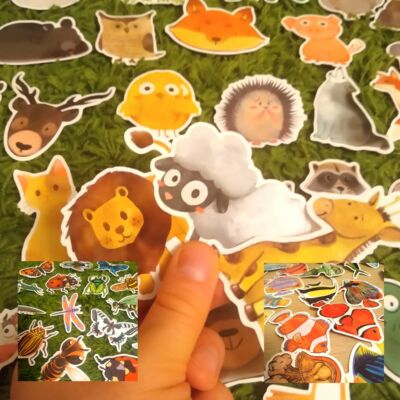 Nagyméretű színes állatos matricák 50 db – Animals sticker set 50 pcs – biológia; környezetismeret; történetmesélés; idegen nyelv tanítása