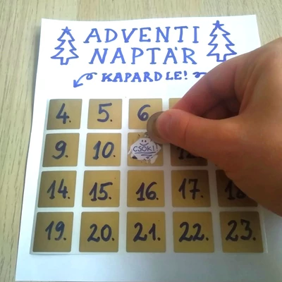 Adventi naptár készítése házilag – Scratch off sticker labels – Lekaparható matrica – DIY Christmas calendar
