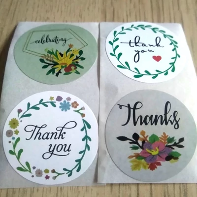 Matricák pasztellszínekben – Kör alakú – Köszönet és hála (Thank you – Thanks)