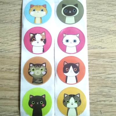 Macskás matricák élénk színekben óvodásoknak vagy diákjaidnak a tanítás során – Reward stickers